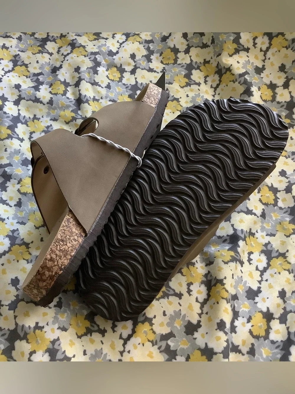 Kids Hurley Olive Brown Cork-Style Buckle Slide Sandals